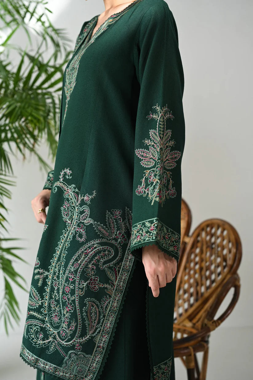 BATIK-3PC DHANAK EMBROIDERED SHIRT WITH DHANAK EMBROIDERED SHAWL & TROUSER-W.J-1826