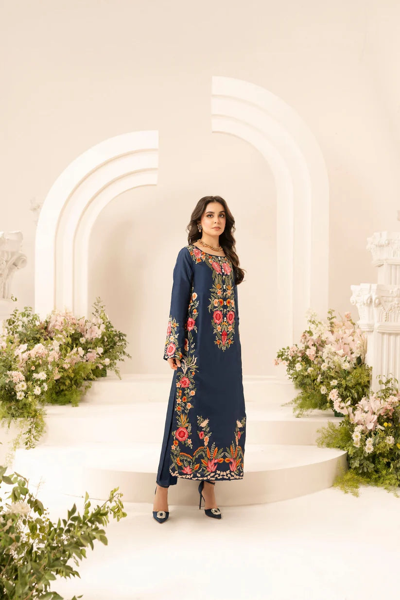 MIRANA-3PC LAWN EMBROIDERED SHIRT WITH CHIFFON TYE & DYE DUPATTA & TROUSER-W.J-1743