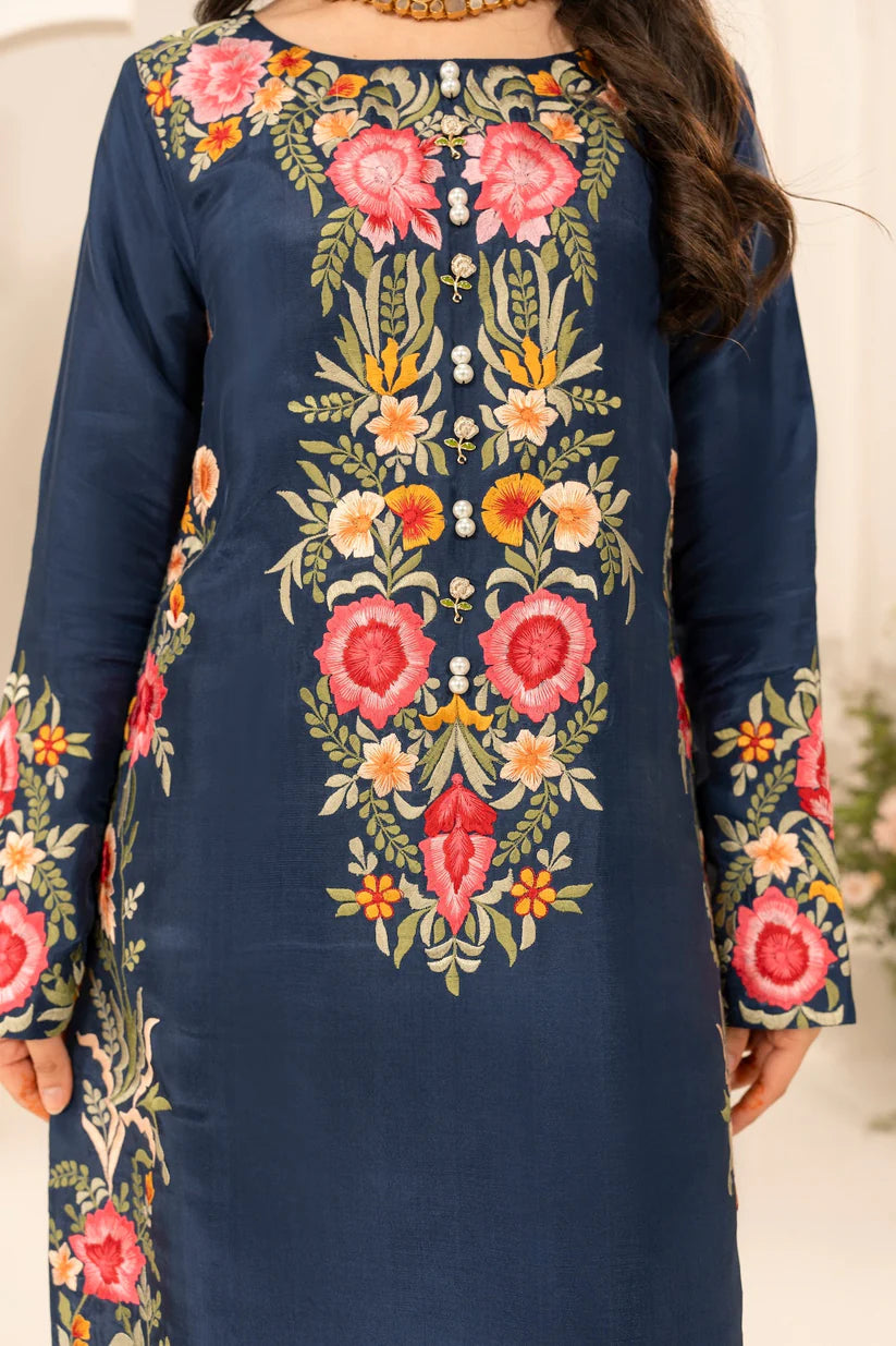 MIRANA-3PC LAWN EMBROIDERED SHIRT WITH CHIFFON TYE & DYE DUPATTA & TROUSER-W.J-1743