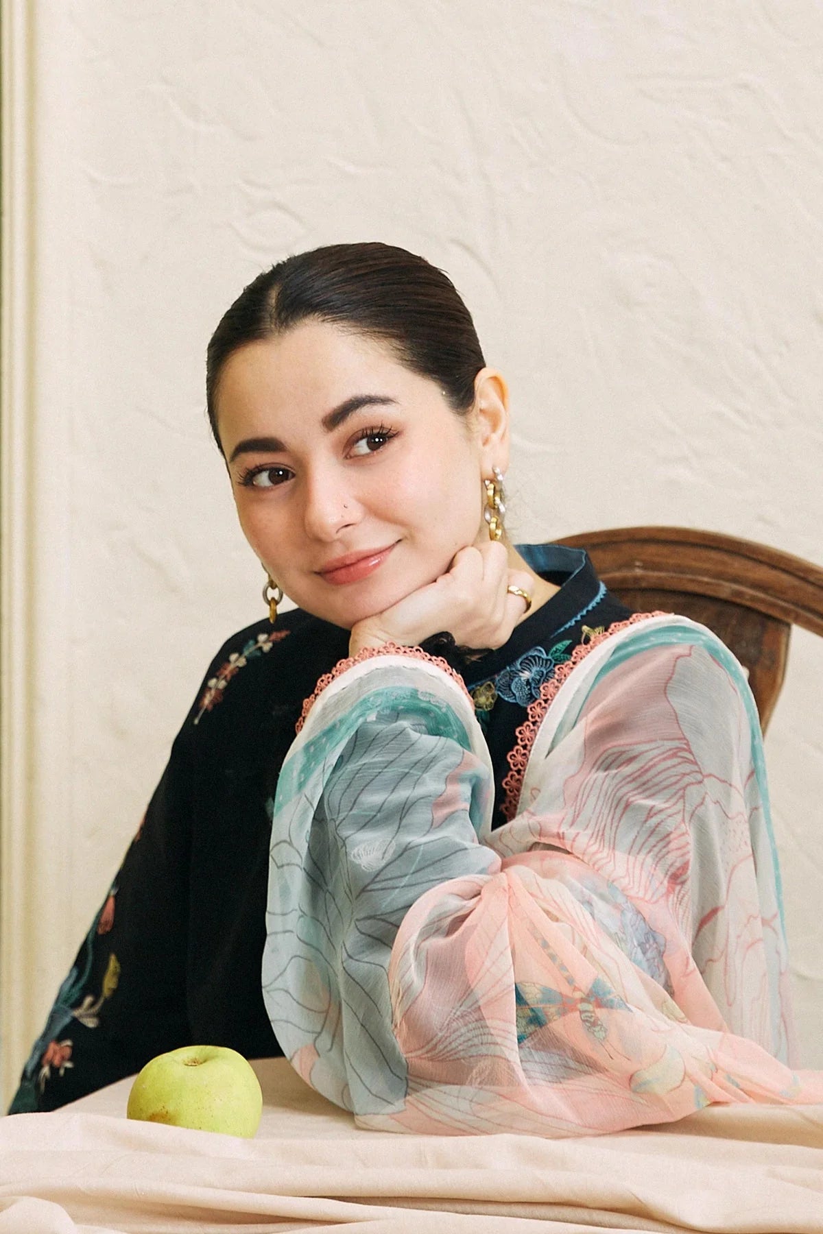 ZAHRA SHAHJAHAN- 3PC DHANAK EMBROIDERED SHIRT WITH WOOL PRINT SHAWL-W.J-1154