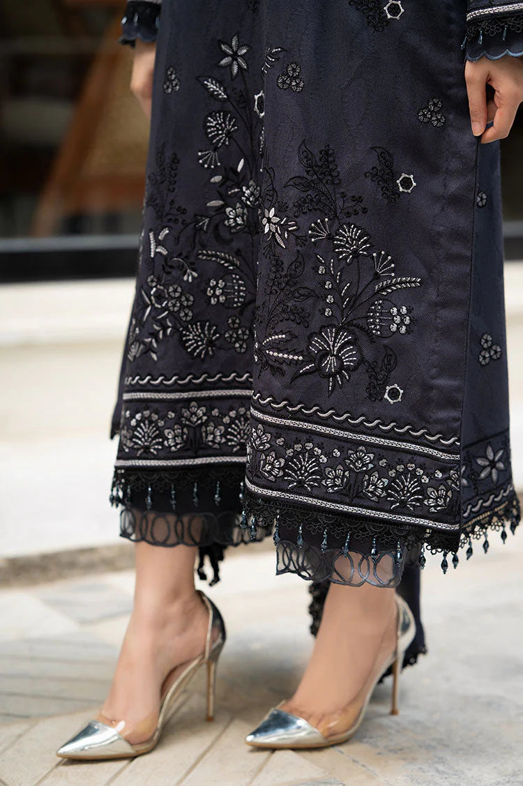 LIBAAS-3PC DHANAK EMBROIDERED SHIRT WITH DHANAK EMBROIDERED SHAWL & TROUSER_W.J-1899