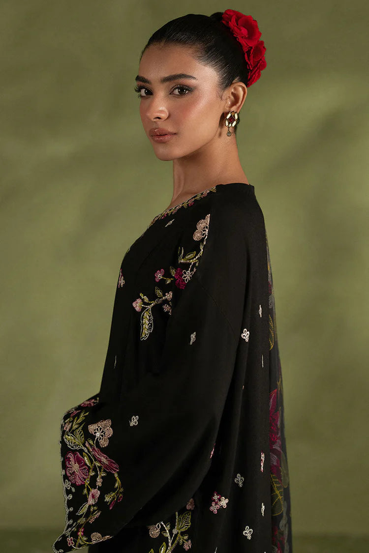 CROSS STITCH-3PC DHANAK EMBROIDERED SHIRT WITH COURTRAI PRINTED SHAWL AND TROUSER-W.J-2027