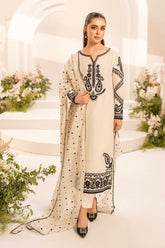 MIRANA-3PC LAWN EMBROIDERED SHIRT WITH KHADDI NET EMBROIDERED DUPATTA & TROUSER-W.J-4701