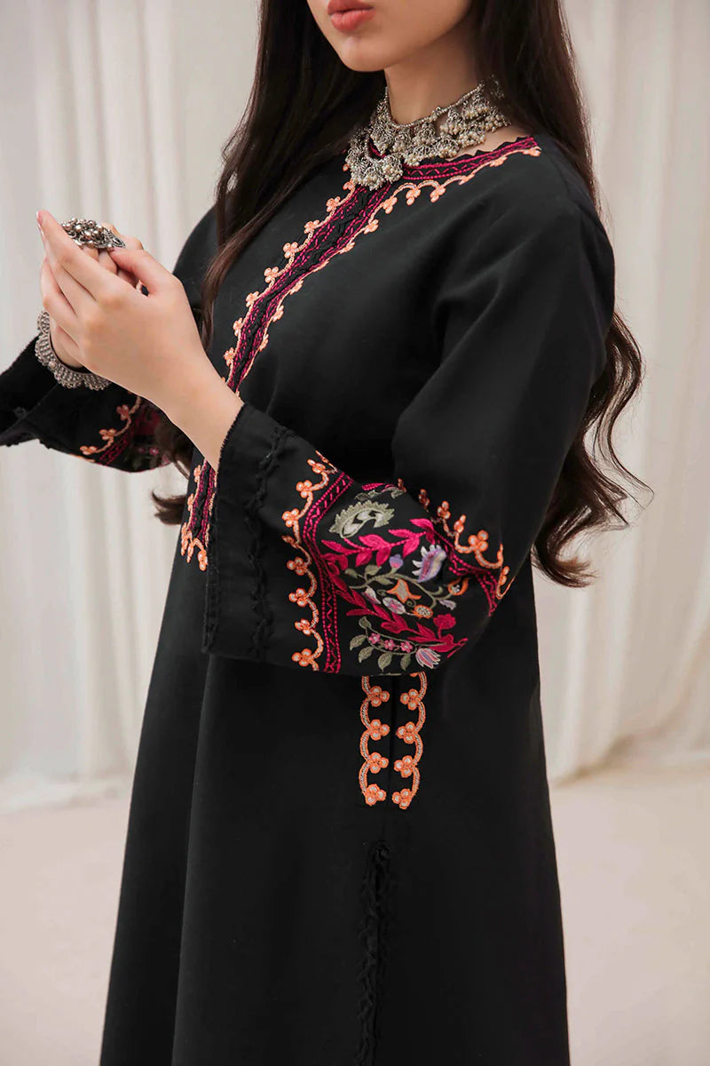 MUSHQ-2PC DHANAK EMBROIDERED SHIRT & EMBROIDERED TROUSER-W.J-1833