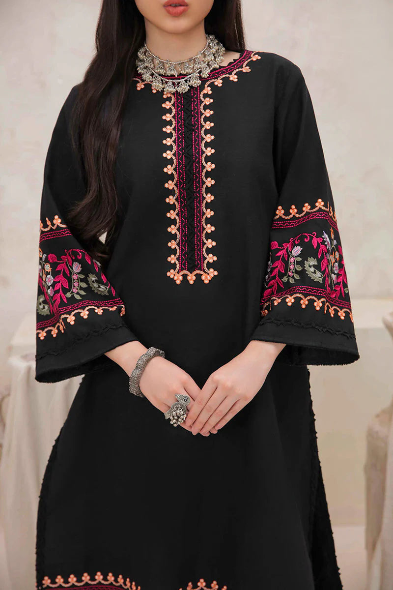 MUSHQ-2PC DHANAK EMBROIDERED SHIRT & EMBROIDERED TROUSER-W.J-1833