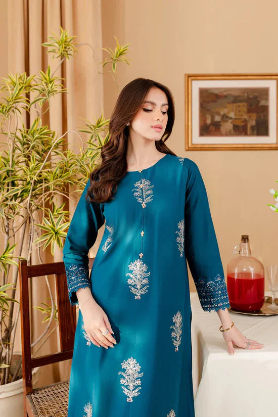 BATIK-2PC DHANAK SEQUIN EMBROIDRED SHIRT AND EMBROIDRED TROUSER-WJ-107