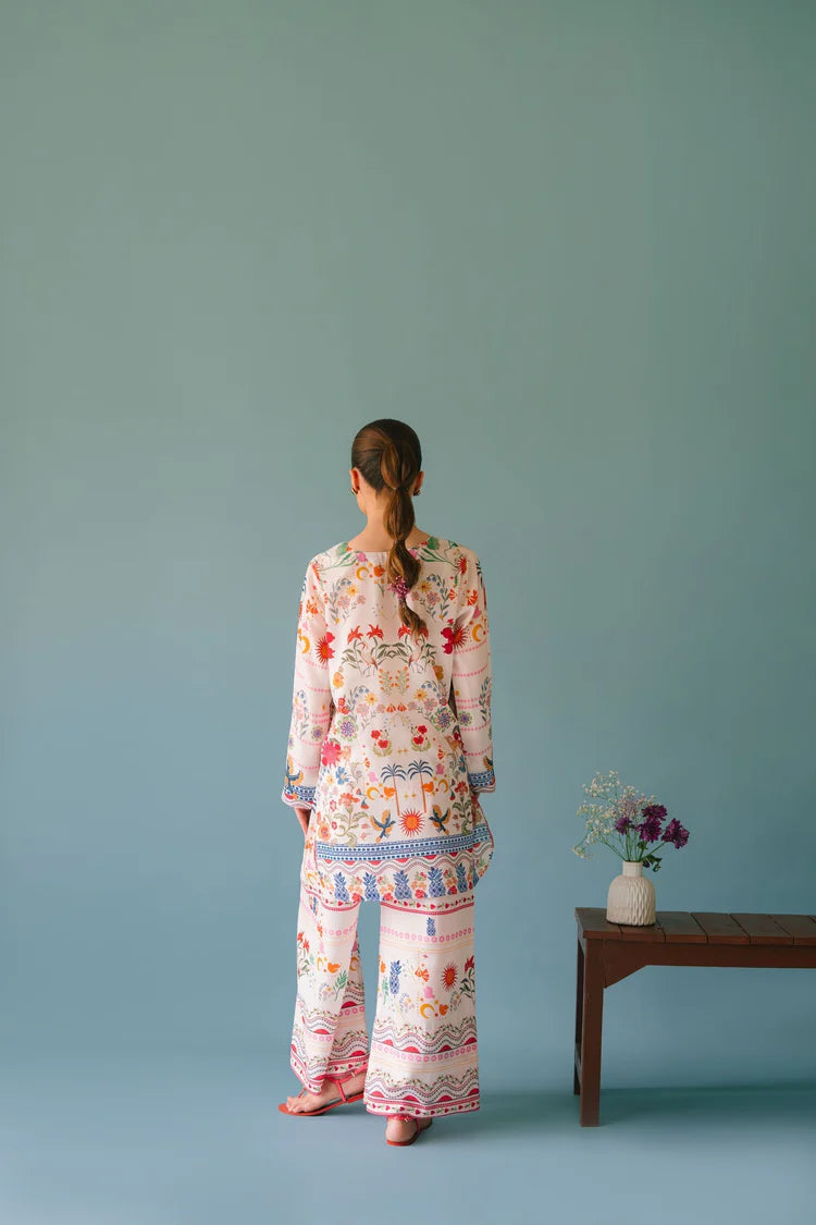 BRANDSINN-2PC SHAMOZE SILK PRINTED SHIRT & SHAMOZE SILK PRINTED TROUSER-W.J-1985