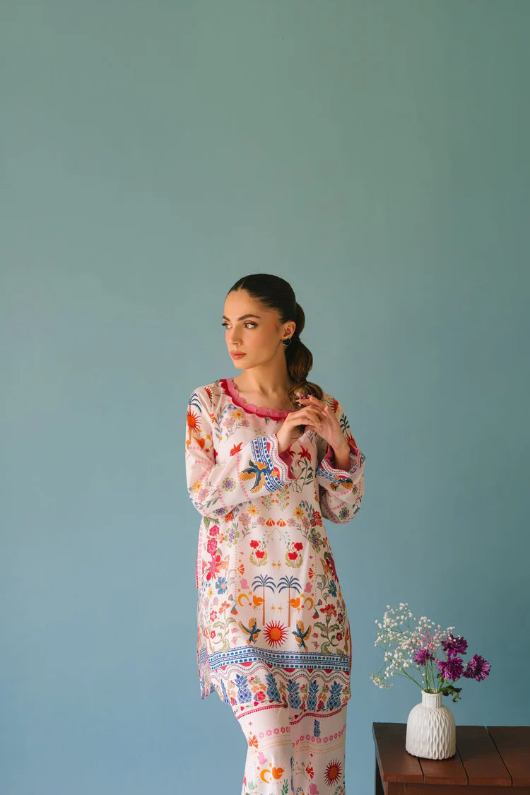 BRANDSINN-2PC SHAMOZE SILK PRINTED SHIRT & SHAMOZE SILK PRINTED TROUSER-W.J-1985
