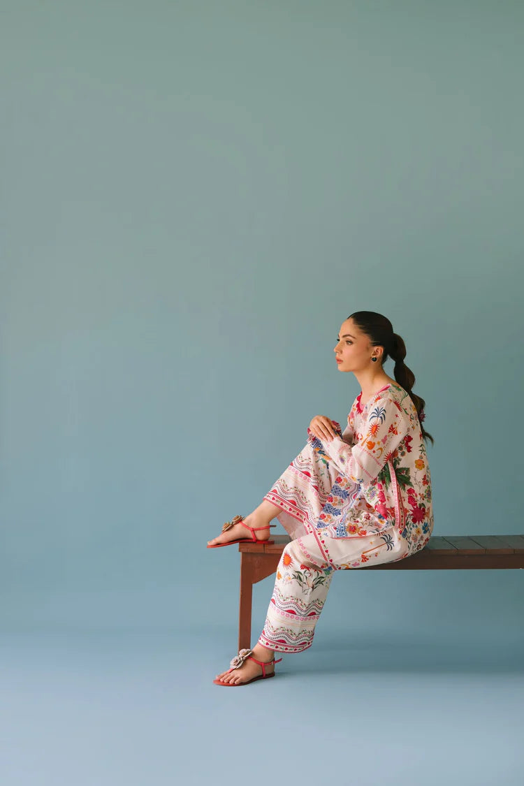 BRANDSINN-2PC SHAMOZE SILK PRINTED SHIRT & SHAMOZE SILK PRINTED TROUSER-W.J-1985