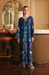 LULUSAR-2PC-SHAMOZE SILK PRINTED SHIRT WITH SILK TROUSER-W.J-9015