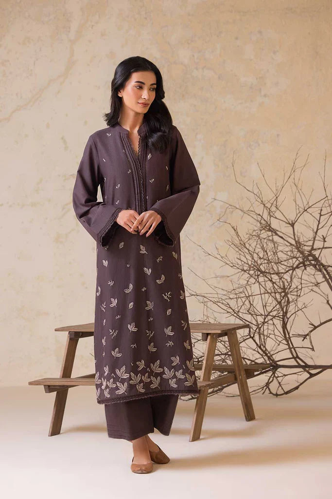 SOBIA NAZIR-2PC LAWN EMBROIDERED SHIRT WITH LAWN EMBROIDERED SLEEVES-W.J-1635