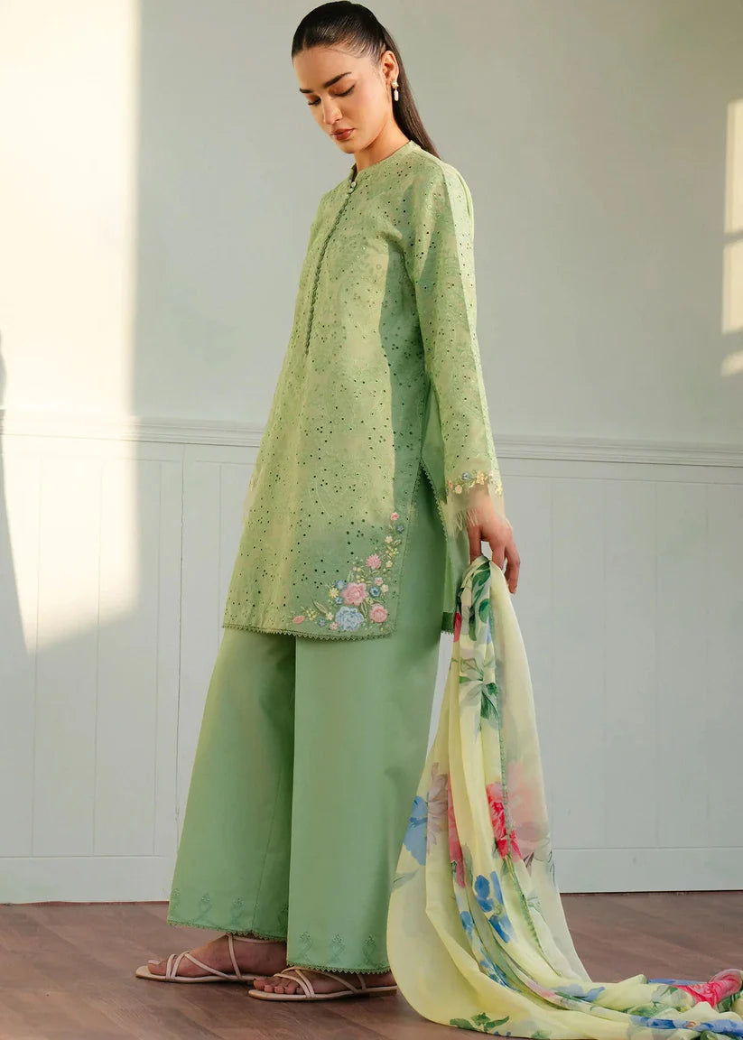 ZARA SHAH JAHAN - 3PC LAWN EMBROIDERED SHIRT WITH MONARK PRINTED DUPATTA AND TROUSER-W.J-1760