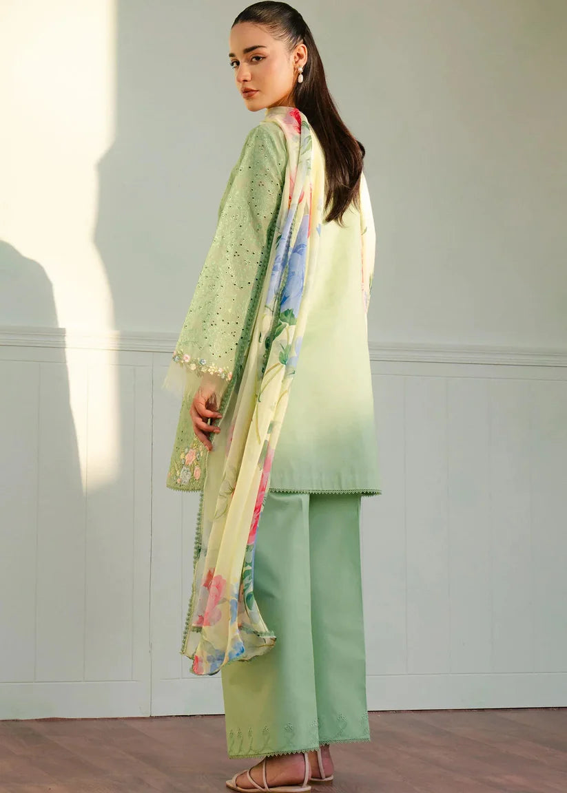 ZARA SHAH JAHAN - 3PC LAWN EMBROIDERED SHIRT WITH MONARK PRINTED DUPATTA AND TROUSER-W.J-1760