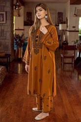 BATIK-2PC DHANAK EMBROIDERED SHIRT WITH EMBROIDERED TROUSER-W.J-15028