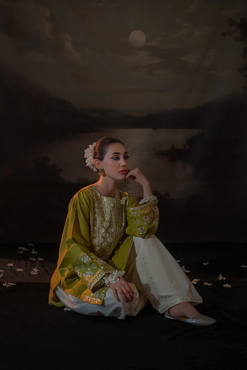 URGE-2PC SEQUIN LAWN EMBROIDERED SHIRT WITH SEQUIN LAWN EMBROIDERED TROUSER-W.J-1637