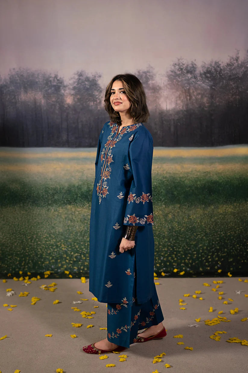 URGE-2PC LAWN EMBROIDRED SHIRT WITH LAWN EMBROIDRED TROUSER-W.J-1636