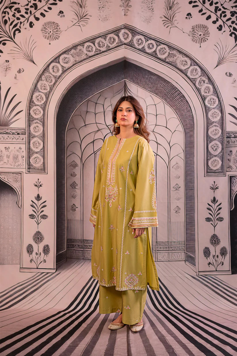 URGE - 3PC LAWN EMBROIDERED SHIRT WITH MONARK PRINTED DUPATTA AND EMB TROUSER -W.J-1776