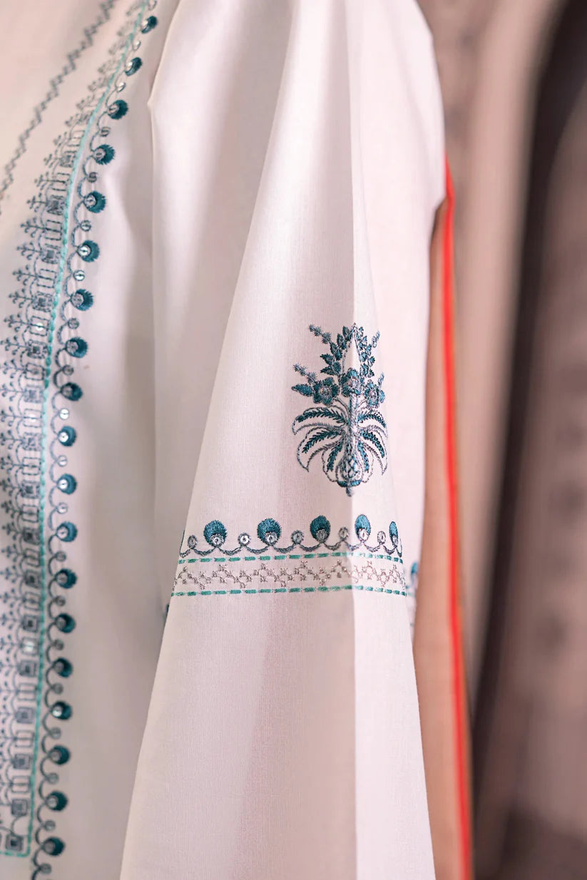 URGE-3PC LAWN EMBROIDERED SHIRT WITH MONARK PRINTED DUPATTA AND EMB TROUSER -W.J-1757