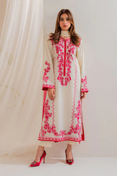 VINTAGE-3PC LAWN EMBROIDERED SHIRT WITH CHIFFON TYE&DYE DUPATTA AND TROUSER-W.J-4655