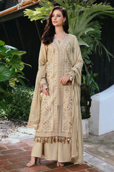 ETHNIC-3PC LAWN EMBROIDERED SHIRT WITH KHAADI NET EMBROIDERED DUPATTA AND TROUSER -W.J-4658
