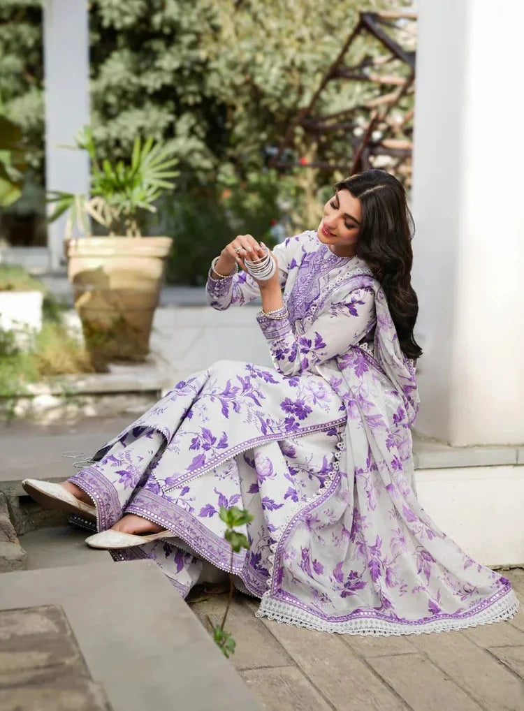 BAROQUE-3PC KHADDAR PRINTED EMB SHIRT WITH KHADDAR PRINT EMB DUPATTA AND PRINT TROUSER-WJ-1942