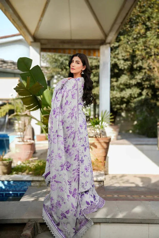 BAROQUE-3PC KHADDAR PRINTED EMB SHIRT WITH KHADDAR PRINT EMB DUPATTA AND PRINT TROUSER-WJ-1942