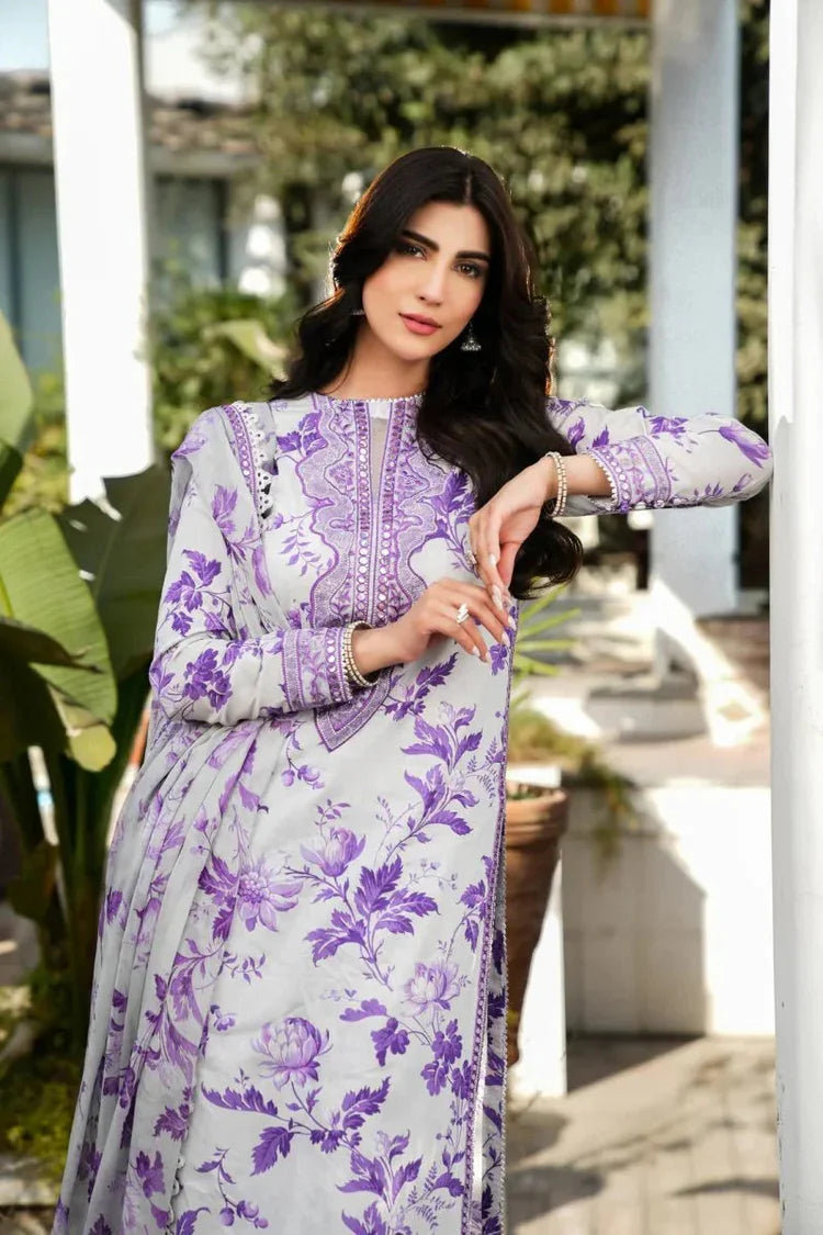 BAROQUE-3PC KHADDAR PRINTED EMB SHIRT WITH KHADDAR PRINT EMB DUPATTA AND PRINT TROUSER-WJ-1942