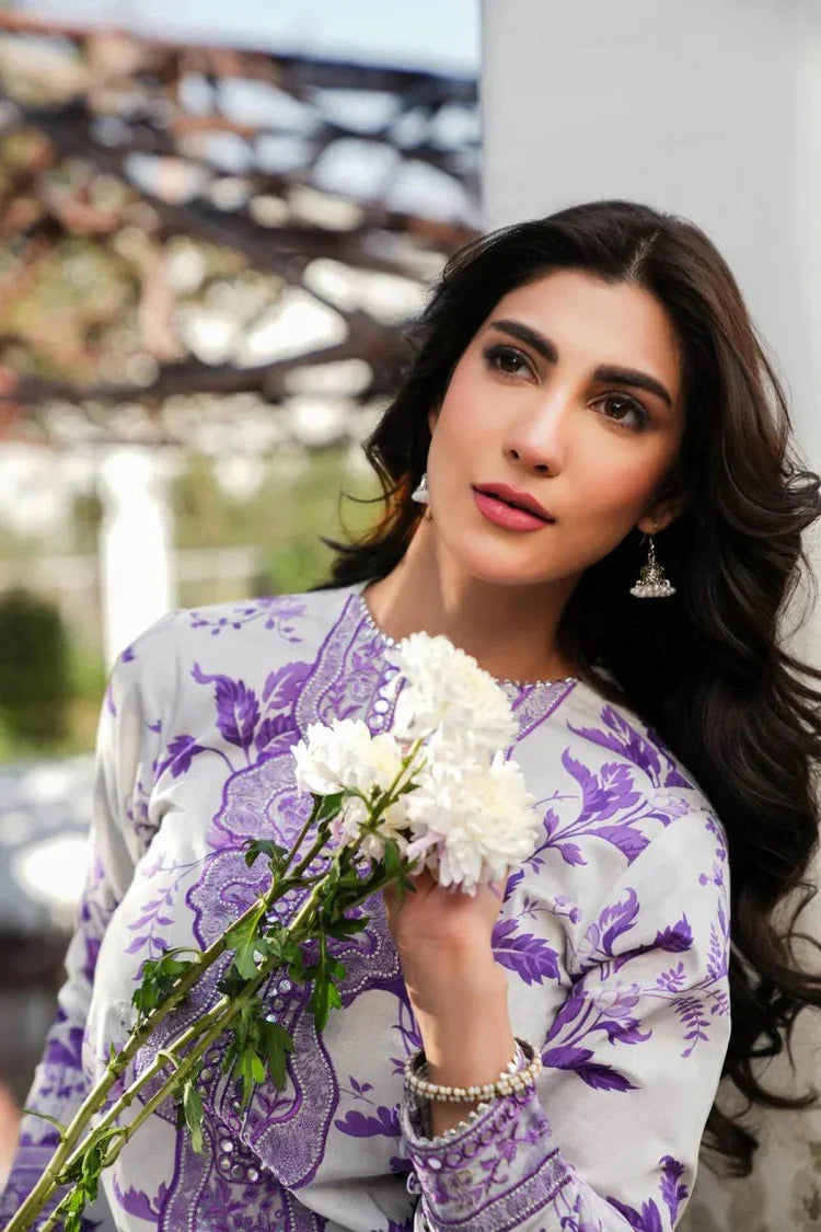 BAROQUE-3PC KHADDAR PRINTED EMB SHIRT WITH KHADDAR PRINT EMB DUPATTA AND PRINT TROUSER-WJ-1942