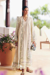 SUFFUSE-3PC LAWN CHIKAANKARI EMBROIDERED SHIRT WITH KHADDI NET EMBROIDERED DUPATTA AND TROUSER -W.J-4719