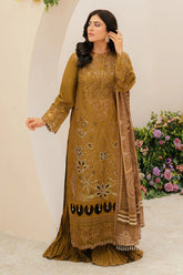 MAHNUR-3PC LAWN LASEWORK EMB SHIRT WITH CHIFFON PRINTED DUPATTA AND TROUSER -W.J-4706