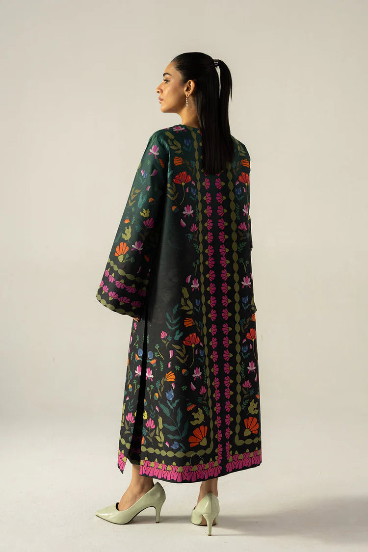 AFROZEH-2PC SHAMOZE SILK PRINTED SHIRT WITH SHAMOZE SILK PRINTED TROUSER-W.J-1959