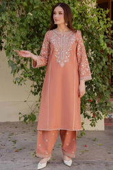 BATIK-2PIECE DHANAK EMBROIDERED SHIRT WITH DHANAK EMB TROUSER-WJ-15035