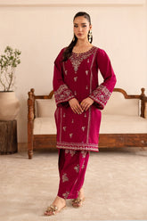 BATIK-2PIECE DHANAK EMBROIDERED SHIRT WITH DHANAK EMB TROUSER-WJ-15056