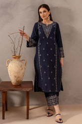 BATIK-2PC DHANAK EMBROIDERED SHIRT WITH EMBROIDERED TROUSER-W.J-15014