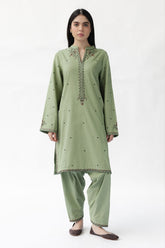 BATIK-2PC DHANAK EMBROIDERED SHIRT WITH EMBROIDERED TROUSER-W.J-15049