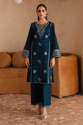 BATIK-2PIECE DHANAK EMBROIDERED SHIRT WITH DHANAK EMB TROUSER-WJ-15055