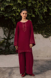 BATIK-2PIECE DHANAK EMBROIDERED SHIRT WITH DHANAK EMB TROUSER-WJ-15132
