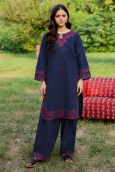 BATIK-2PIECE DHANAK EMBROIDERED SHIRT WITH DHANAK EMB TROUSER-WJ-15011