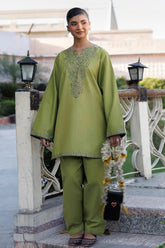 BATIK-2PIECE DHANAK EMBROIDERED SHIRT WITH DHANAK EMB TROUSER-WJ-15137