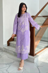 BATIK-2PIECE DHANAK EMBROIDERED SHIRT WITH DHANAK EMB TROUSER-WJ-15054