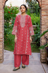 BATIK-2PC DHANAK EMBROIDERED SHIRT WITH EMBROIDERED TROUSER-W.J-15063