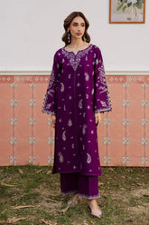 BATIK-2PIECE DHANAK EMBROIDERED SHIRT WITH DHANAK EMB TROUSER-WJ-15041