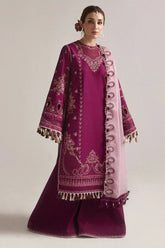 HUSSAIN REHAR-3PC DHANAK EMBROIDERED SHIRT WITH CHIFFON EMBROIDERED DUPATTA AND TROUSER-W.J-5179