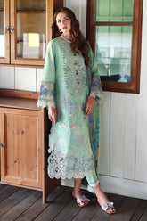MUSHQ-3PC DHANAK HEAVY EMBROIDERED SHIRT WITH WOOL PRINTED DUPATTA AND TROUSER-W.J-5084