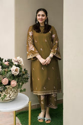 BATIK-2PIECE DHANAK EMBROIDERED SHIRT WITH DHANAK EMB TROUSER-WJ-15121