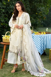 ELAF-3PC DHANAK EMBROIDERED SHIRT WITH DHANAK EMB SHAWL AND TROUSER-W.J-5217