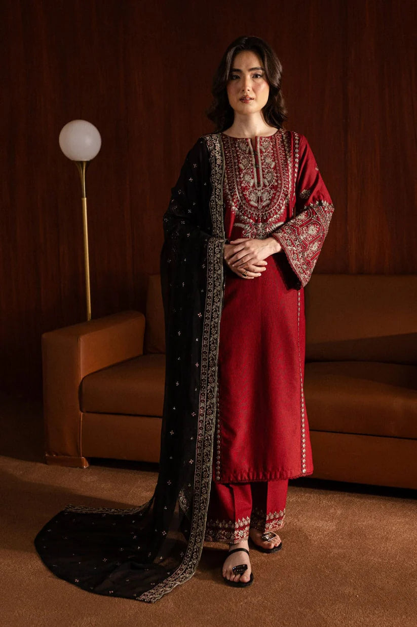 BATIK-3PC DHANAK EMBROIDERED SHIRT WITH CHIFFON EMBROIDERED DUPATTA AND EMB TROUSER-W.J-1782