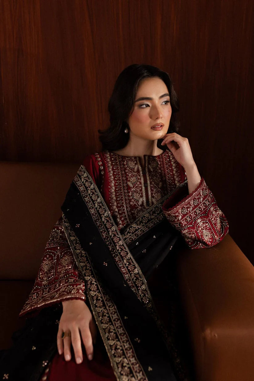 BATIK-3PC DHANAK EMBROIDERED SHIRT WITH CHIFFON EMBROIDERED DUPATTA AND EMB TROUSER-W.J-1782