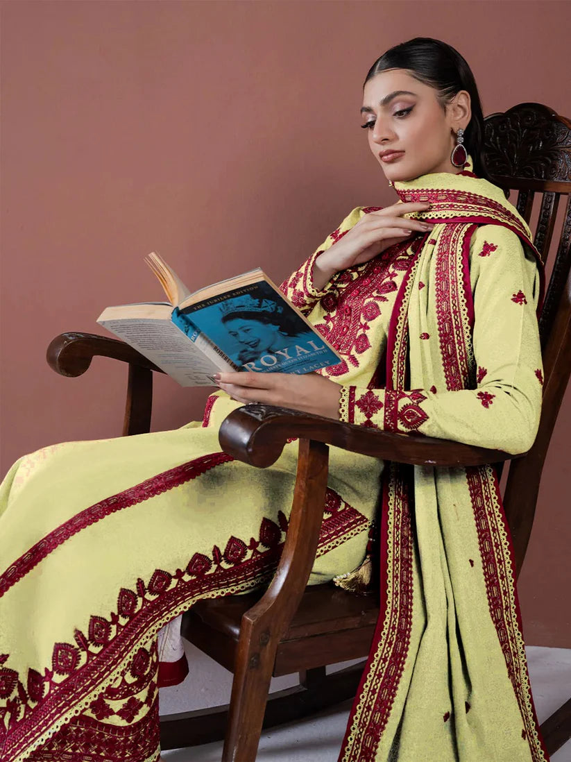 ASIM JOFA-3PC LAWN EMBROIDERED SHIRT WITH LAWN EMBROIDERED DUPATTA AND LAWN TROUSER- A-W.J-1733