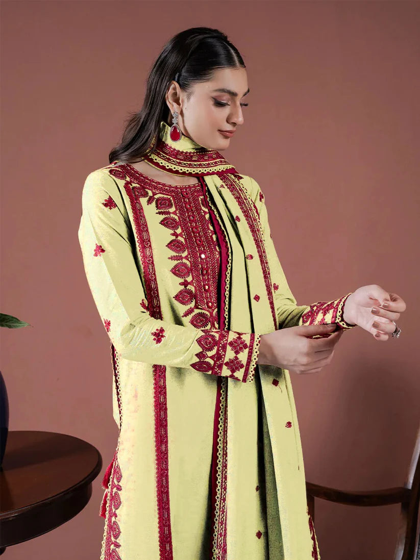 ASIM JOFA-3PC LAWN EMBROIDERED SHIRT WITH LAWN EMBROIDERED DUPATTA AND LAWN TROUSER- A-W.J-1733